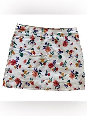Croft & Barrow Womens 10 Skort Multicolor Floral Effortless Stretch Cottagecore
